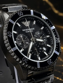 NOVIDADE EM PROMOÇÃO Relógio Arman All Black 100% Funcional Todo em Aço Inoxidável Luxo e Destaque + FRETE GRÁTIS