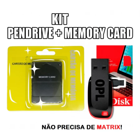Opl Memory Card + Pendrive com 50 jogos | Ps2 Fat e Slim